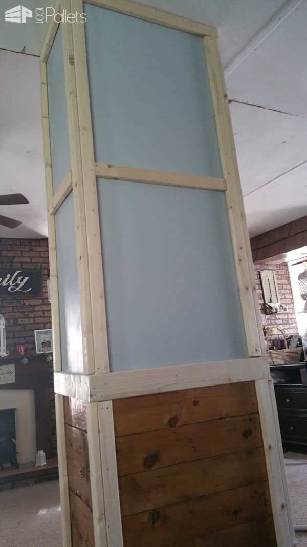 How I Made This Pillar out of Reclaimed Pallets & 1 Sheet of Drywall Pallet Wall Decor & Pallet Painting How I Made This Pillar out of Reclaimed Pallets & 1 Sheet of Drywall Pallet Wall Decor & Pallet Painting