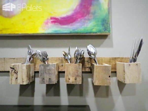 Pallet Wood Wall Mount Silverware Holder Pallet Home Décor Ideas Pallet Wood Wall Mount Silverware Holder Pallet Home Décor Ideas