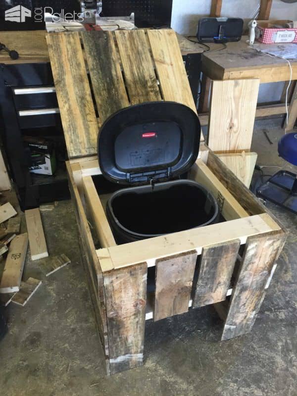 Trash Can Cover Box Out Of 3 Repurposed Pallets Pallet Boxes & Chests Trash Can Cover Box Out Of 3 Repurposed Pallets Pallet Boxes & Chests