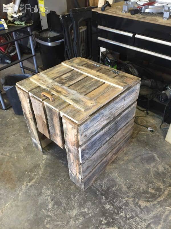 Trash Can Cover Box Out Of 3 Repurposed Pallets Pallet Boxes & Chests Trash Can Cover Box Out Of 3 Repurposed Pallets Pallet Boxes & Chests