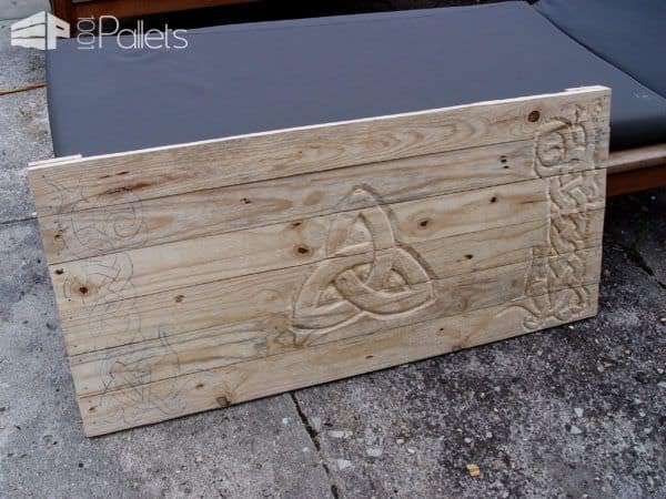 Celtic-inspired Pallet Blanket Chest Pallet Boxes & Chests Celtic-inspired Pallet Blanket Chest Pallet Boxes & Chests