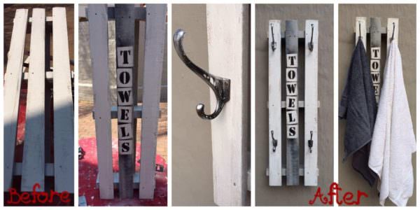 Pallet Towel Rack for Pool Area Pallet Shelves & Pallet Coat Hangers Pallet Towel Rack for Pool Area Pallet Shelves & Pallet Coat Hangers