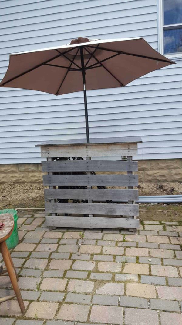 Patio Bar with Umbrella Pallet Bars Pallet Terraces & Pallet Patios Patio Bar with Umbrella Pallet Bars Pallet Terraces & Pallet Patios
