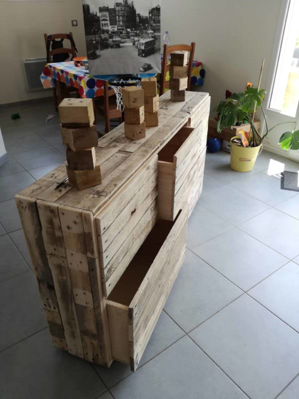 Meuble Chambre Enfant Pour Vêtements Ou Jouets / Kids Room Pallet Cabinet Pallet Cabinets & Wardrobes Meuble Chambre Enfant Pour Vêtements Ou Jouets / Kids Room Pallet Cabinet Pallet Cabinets & Wardrobes