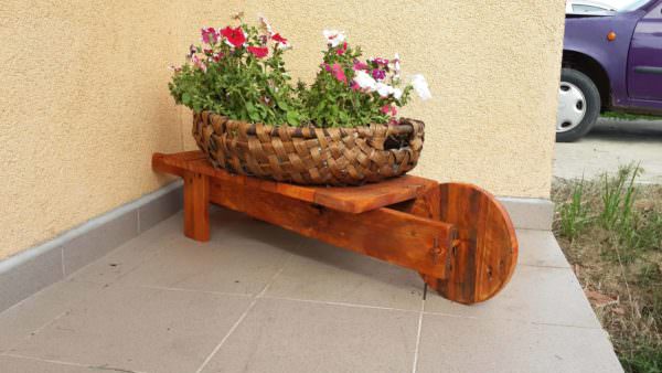 Mini Pallet Wheelbarrow Plant Stand Pallet Planters & Compost Bins Mini Pallet Wheelbarrow Plant Stand Pallet Planters & Compost Bins