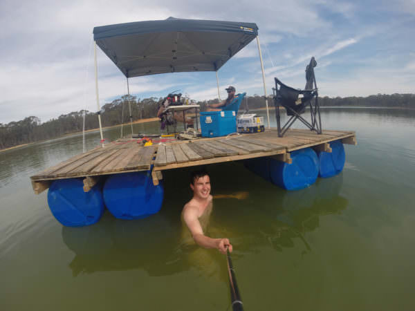 Diy: Portable Pontoon Using Old Pallets and Old Blue Drums Pallet Floors & Decks Pallet Sheds, Cabins, Huts & Playhouses Diy: Portable Pontoon Using Old Pallets and Old Blue Drums Pallet Floors & Decks Pallet Sheds, Cabins, Huts & Playhouses