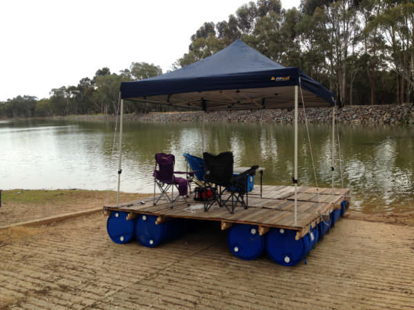 Diy: Portable Pontoon Using Old Pallets and Old Blue Drums Pallet Floors & Decks Pallet Sheds, Cabins, Huts & Playhouses Diy: Portable Pontoon Using Old Pallets and Old Blue Drums Pallet Floors & Decks Pallet Sheds, Cabins, Huts & Playhouses