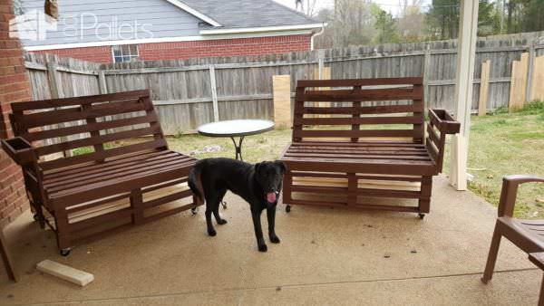 Pair of Mobile Pallet Loungers Pallet Benches, Pallet Chairs & Stools Pair of Mobile Pallet Loungers Pallet Benches, Pallet Chairs & Stools