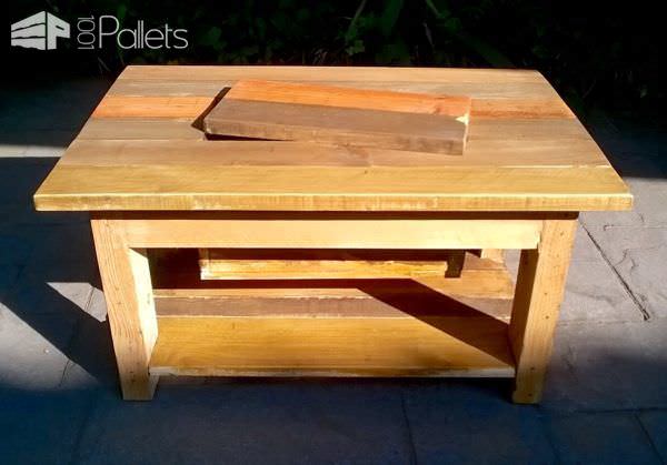 Pallet Coffee Table with Recessed Ice Chest Pallet Coffee Tables Pallet Coffee Table with Recessed Ice Chest Pallet Coffee Tables