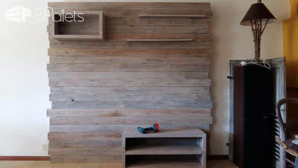 Pallet Entertainment Center Wall / Meuble Tv En Palette Pallet TV Stands & Racks Pallet Entertainment Center Wall / Meuble Tv En Palette Pallet TV Stands & Racks
