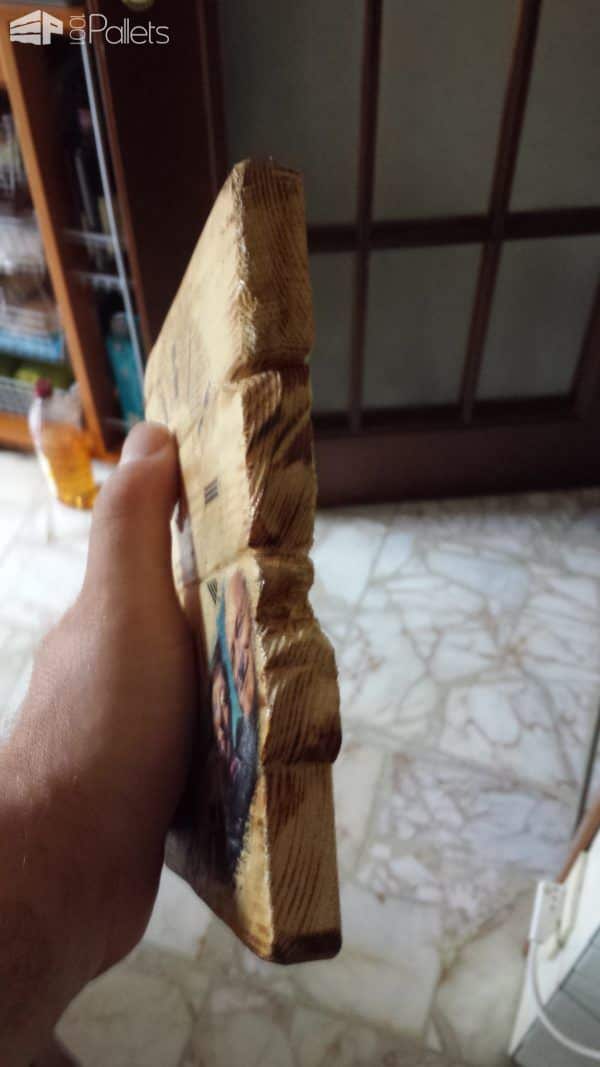 Pallet Photo Clock / Orologio Da Pallet Con Foto Tecnica Potch Pallet Clocks Pallet Photo Clock / Orologio Da Pallet Con Foto Tecnica Potch Pallet Clocks