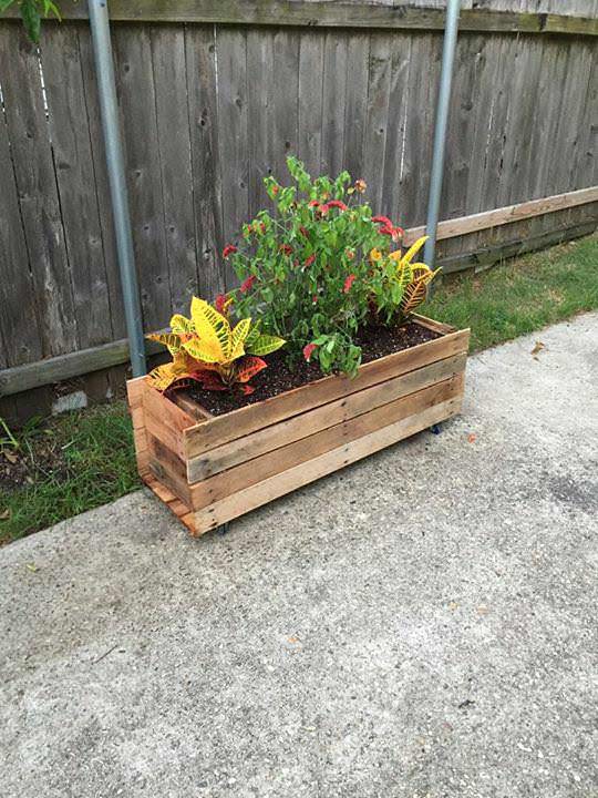 Rolling Pallet Planter Pallet Planters & Compost Bins Rolling Pallet Planter Pallet Planters & Compost Bins