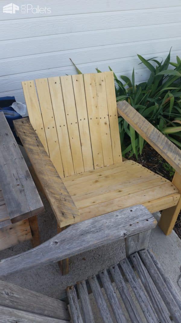 Pallet Adirondack Chair Set Pallet Benches, Pallet Chairs & Stools Pallet Adirondack Chair Set Pallet Benches, Pallet Chairs & Stools
