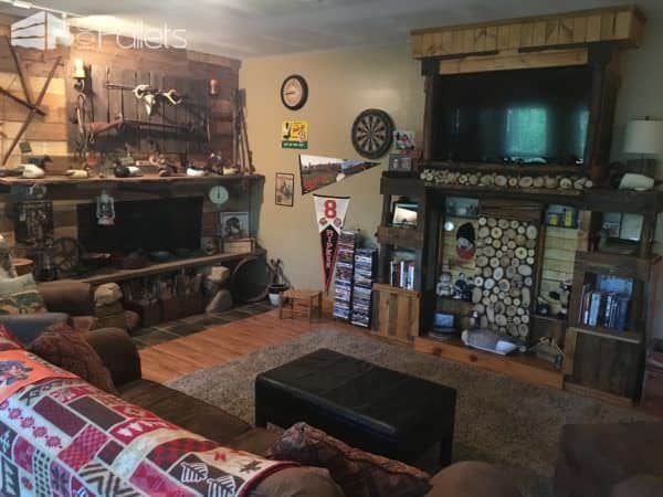 Pallet and Log Entertainment Center Pallet Bookcases & Bookshelves Pallet TV Stands & Racks Pallet Wall Decor & Pallet Painting Pallet and Log Entertainment Center Pallet Bookcases & Bookshelves Pallet TV Stands & Racks Pallet Wall Decor & Pallet Painting