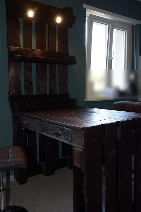 Pallet Kitchen Table with Drawers and Shelf Pallet Desks & Pallet Tables Pallet Shelves & Pallet Coat Hangers Pallet Kitchen Table with Drawers and Shelf Pallet Desks & Pallet Tables Pallet Shelves & Pallet Coat Hangers
