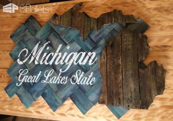 Pallet Palooza 1st Place In Signs: Great Lakes State Pallet Wall Decor & Pallet Painting Pallet Palooza 1st Place In Signs: Great Lakes State Pallet Wall Decor & Pallet Painting