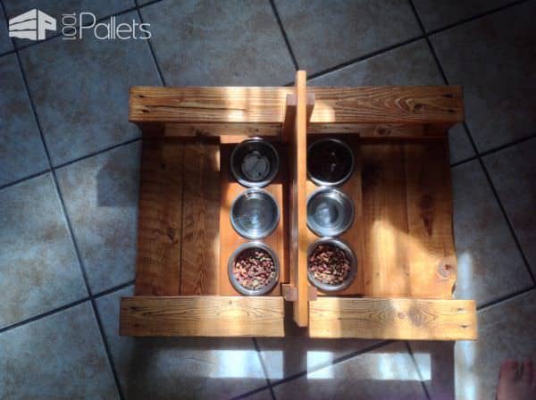 Pallet Two-station Cat Feeder Animal Pallet Houses & Pallet Supplies Pallet Two-station Cat Feeder Animal Pallet Houses & Pallet Supplies