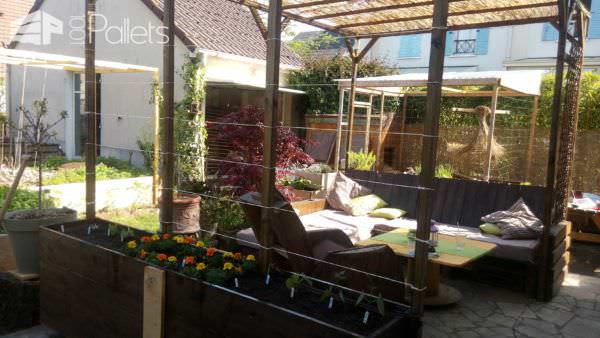 Pergola Addition to Our Pallet Lounge Set Lounges & Garden Sets Pallet Terraces & Pallet Patios Pergola Addition to Our Pallet Lounge Set Lounges & Garden Sets Pallet Terraces & Pallet Patios