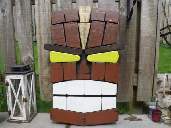 Unique Tiki Pallet Wall Art From Remnants Pallet Wall Decor & Pallet Painting Unique Tiki Pallet Wall Art From Remnants Pallet Wall Decor & Pallet Painting