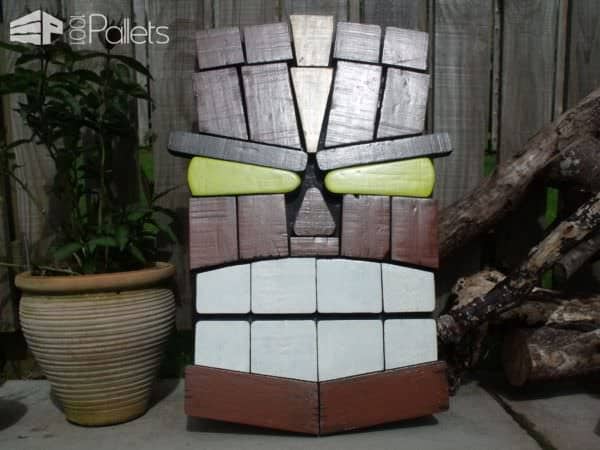 Unique Tiki Pallet Wall Art From Remnants Pallet Wall Decor & Pallet Painting Unique Tiki Pallet Wall Art From Remnants Pallet Wall Decor & Pallet Painting