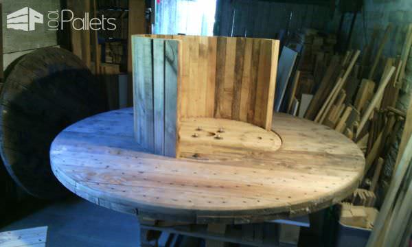 Upcycled Spool Table Pallet Desks & Pallet Tables Upcycled Spool Table Pallet Desks & Pallet Tables