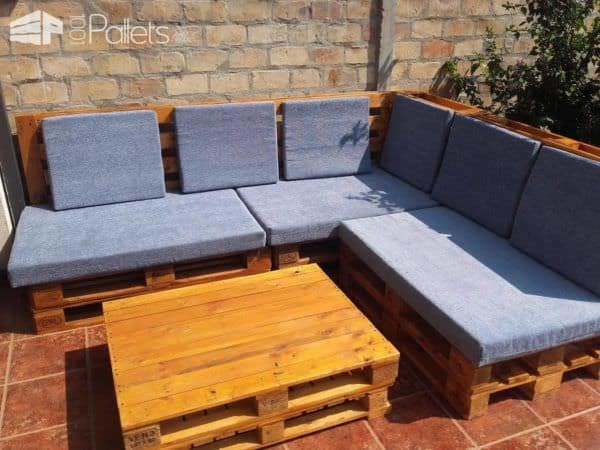 Angular Euro-pallet Patio Lounge Set Lounges & Garden Sets Angular Euro-pallet Patio Lounge Set Lounges & Garden Sets