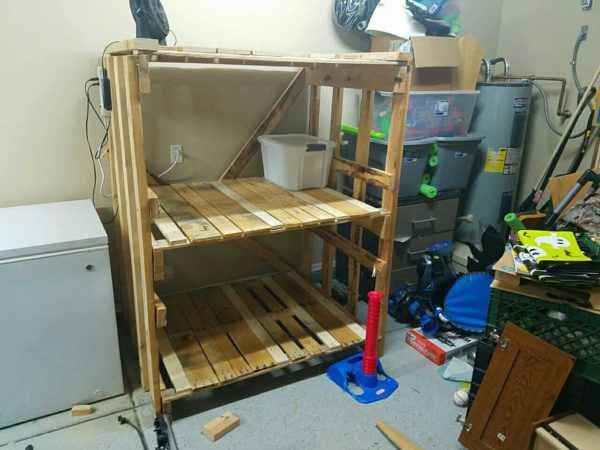 Garage Pallet Storage Shelves Pallet Shelves & Pallet Coat Hangers Garage Pallet Storage Shelves Pallet Shelves & Pallet Coat Hangers