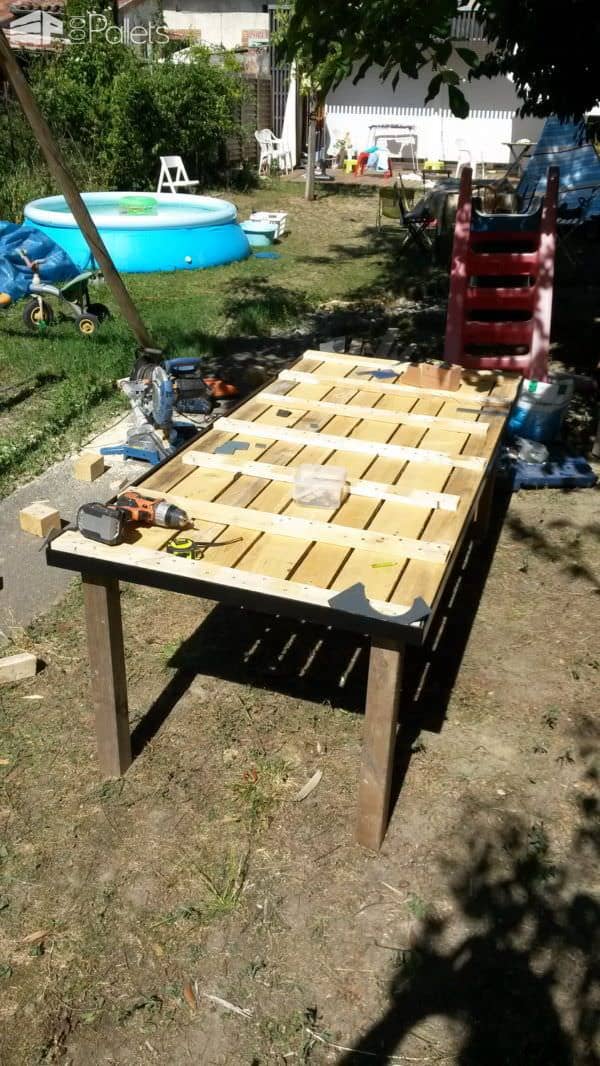 Iron Bed Frame Pallet Garden Table Pallet Desks & Pallet Tables Pallets in the Garden Iron Bed Frame Pallet Garden Table Pallet Desks & Pallet Tables Pallets in the Garden