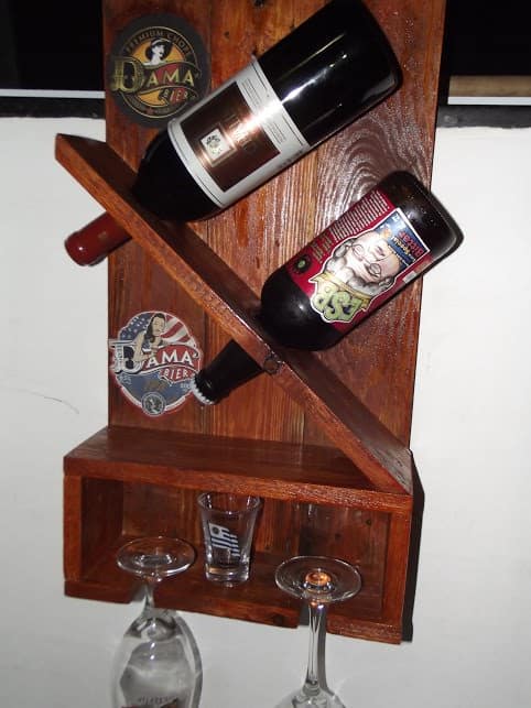 Simple Pallet Wine / Stemware Rack Pallet Bars Pallet Shelves & Pallet Coat Hangers Simple Pallet Wine / Stemware Rack Pallet Bars Pallet Shelves & Pallet Coat Hangers