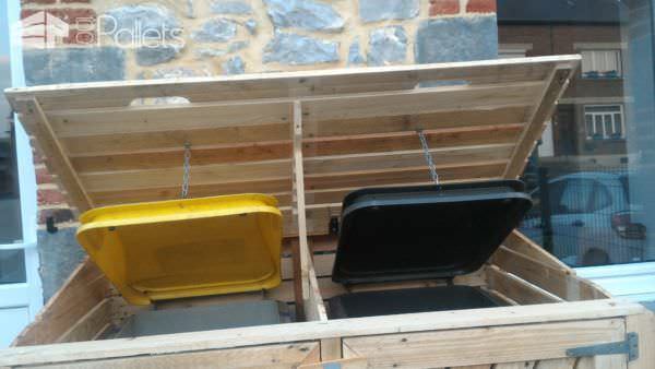 Beautifying Pallet Trash Bin Cabinet / Armoire Cache Poubelles Pallet Sheds, Cabins, Huts & Playhouses Beautifying Pallet Trash Bin Cabinet / Armoire Cache Poubelles Pallet Sheds, Cabins, Huts & Playhouses
