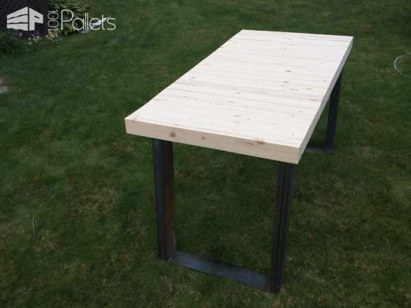 Butcher Block Style Pallet Computer Desk Pallet Desks & Pallet Tables Butcher Block Style Pallet Computer Desk Pallet Desks & Pallet Tables