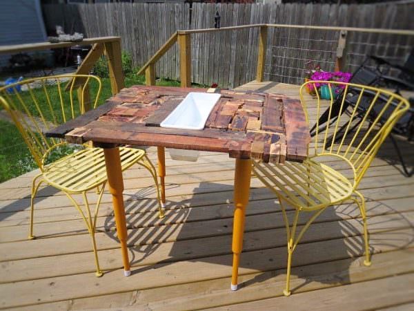 Crazy Quilt Style Pallet Dining Table Pallet Desks & Pallet Tables Crazy Quilt Style Pallet Dining Table Pallet Desks & Pallet Tables