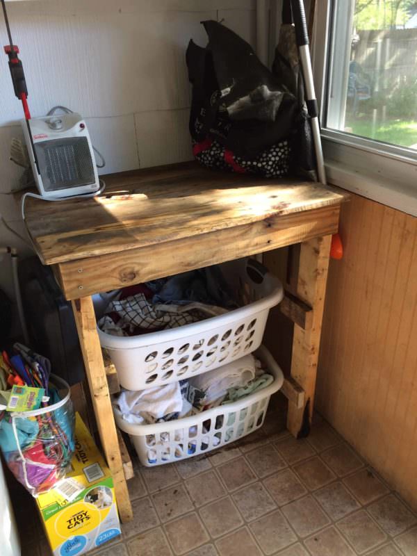 Handy Laundry Sorting/Folding Table Pallet Desks & Pallet Tables Handy Laundry Sorting/Folding Table Pallet Desks & Pallet Tables