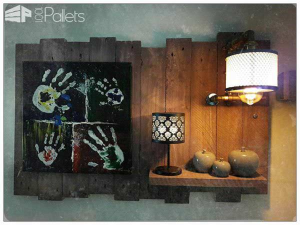 Industrial Chic Pallet Wall Art Panel Pallet Lamps & Lights Pallet Wall Decor & Pallet Painting Industrial Chic Pallet Wall Art Panel Pallet Lamps & Lights Pallet Wall Decor & Pallet Painting