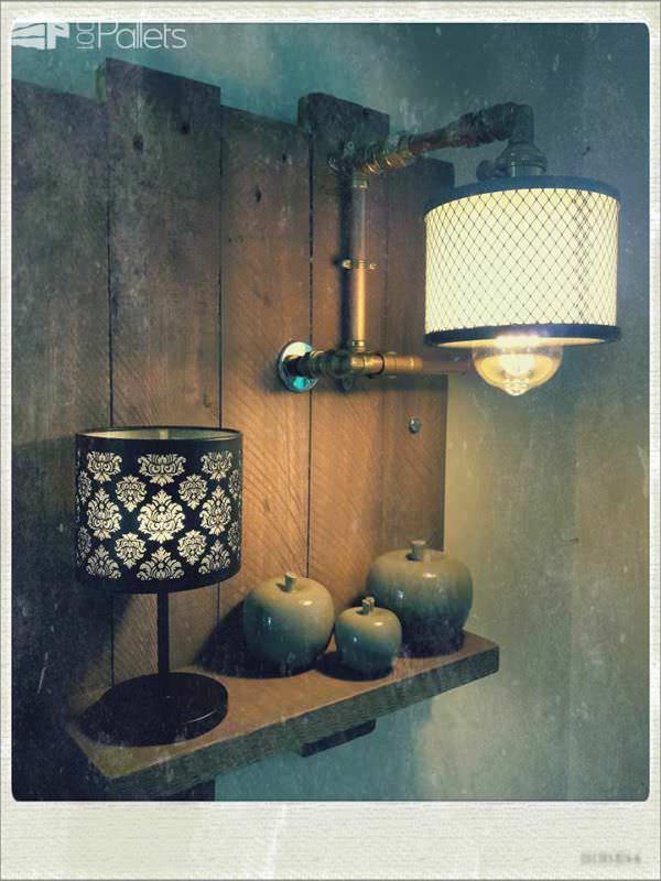 Industrial Chic Pallet Wall Art Panel Pallet Lamps & Lights Pallet Wall Decor & Pallet Painting Industrial Chic Pallet Wall Art Panel Pallet Lamps & Lights Pallet Wall Decor & Pallet Painting