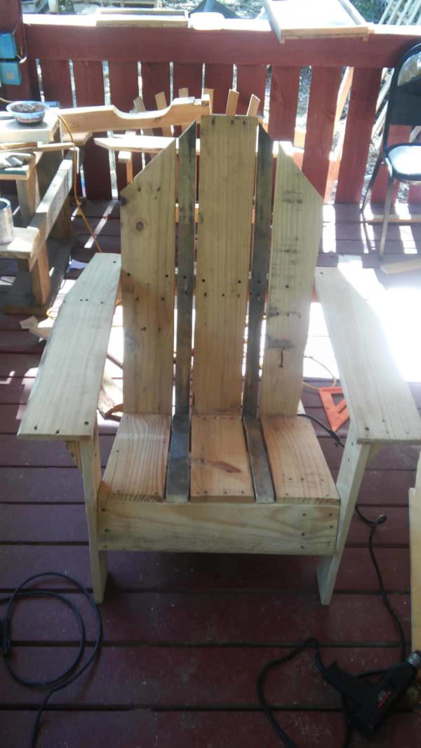 Just For Me Pallet Adirondack Style Chair Pallet Benches, Pallet Chairs & Stools Just For Me Pallet Adirondack Style Chair Pallet Benches, Pallet Chairs & Stools