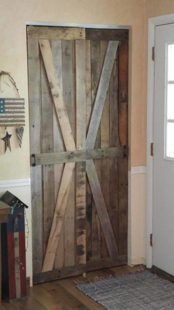 Rustic Sliding Pallet Closet Door Set Pallet Walls & Pallet Doors Rustic Sliding Pallet Closet Door Set Pallet Walls & Pallet Doors
