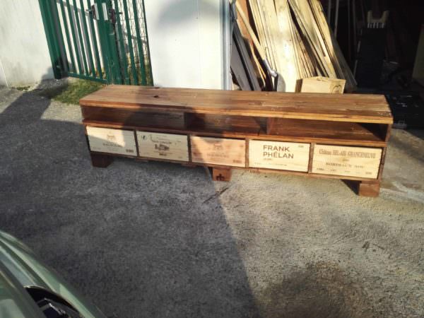 Stylish Wine Crate Storage Tv Stand Pallet TV Stands & Racks Stylish Wine Crate Storage Tv Stand Pallet TV Stands & Racks