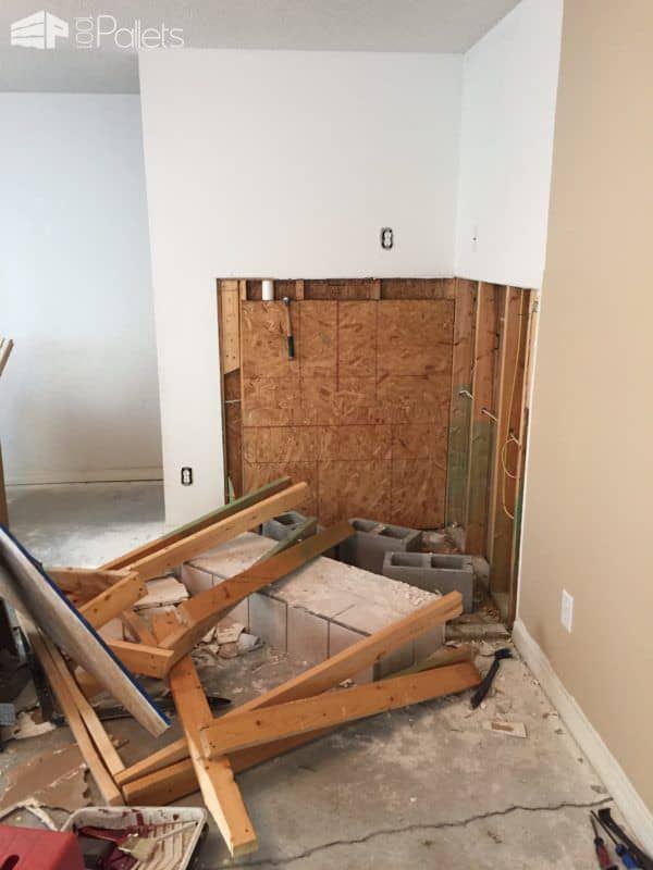 Transformed Faux Fireplace Into Cozy Pallet Reading Nook Pallet Walls & Pallet Doors Transformed Faux Fireplace Into Cozy Pallet Reading Nook Pallet Walls & Pallet Doors