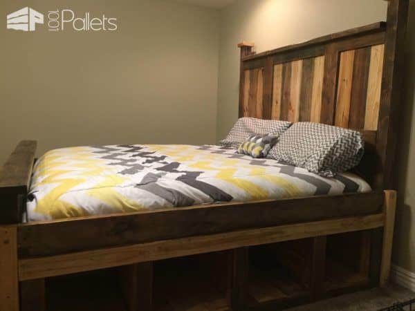 Two-toned Pallet King Size Bed Frame Pallet Beds, Pallet Headboards & Frames Two-toned Pallet King Size Bed Frame Pallet Beds, Pallet Headboards & Frames