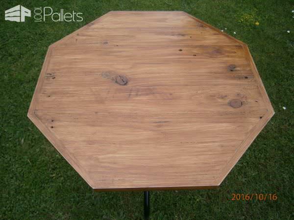 Upcycled, Octagonal Pallet Patio Table Pallet Desks & Pallet Tables Upcycled, Octagonal Pallet Patio Table Pallet Desks & Pallet Tables