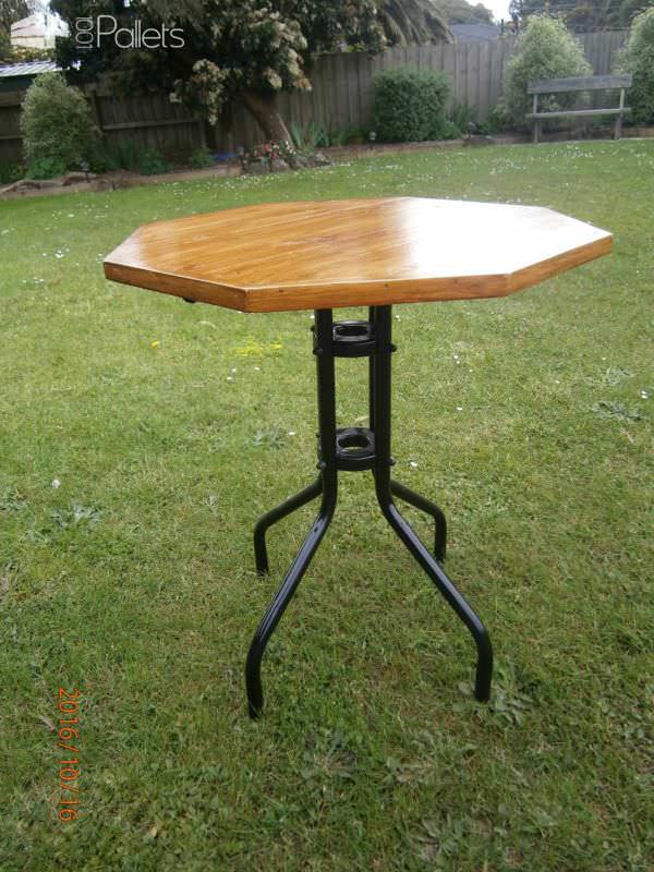 Upcycled, Octagonal Pallet Patio Table Pallet Desks & Pallet Tables Upcycled, Octagonal Pallet Patio Table Pallet Desks & Pallet Tables