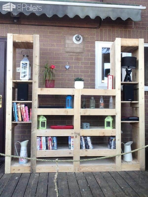 Beautiful Paired Pallet Shelves Entertainment Center Pallet Cabinets & Wardrobes Beautiful Paired Pallet Shelves Entertainment Center Pallet Cabinets & Wardrobes
