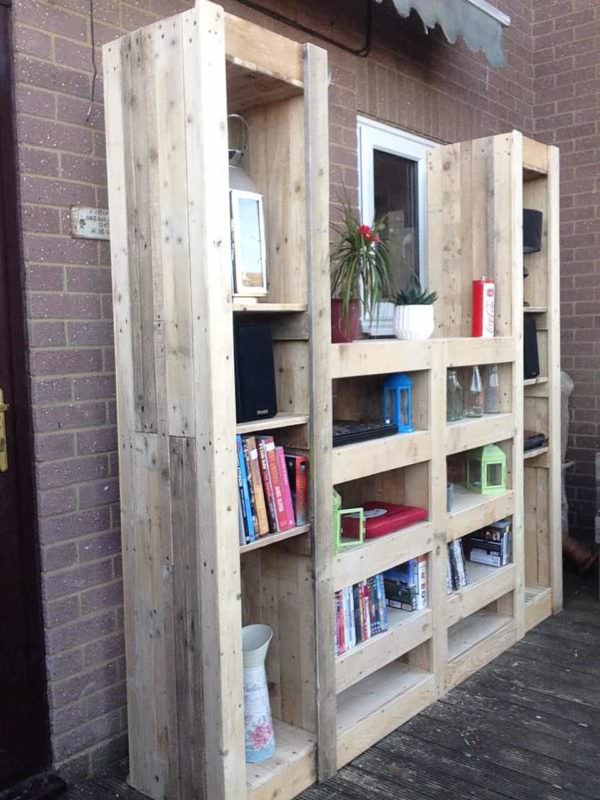 Beautiful Paired Pallet Shelves Entertainment Center Pallet Cabinets & Wardrobes Beautiful Paired Pallet Shelves Entertainment Center Pallet Cabinets & Wardrobes