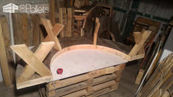 Drum Table Pallet Bench Set Pallet Desks & Pallet Tables Drum Table Pallet Bench Set Pallet Desks & Pallet Tables