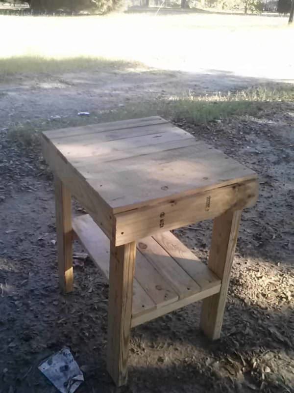 Easy Pallet Bed Side Table Pallet Desks & Pallet Tables Easy Pallet Bed Side Table Pallet Desks & Pallet Tables