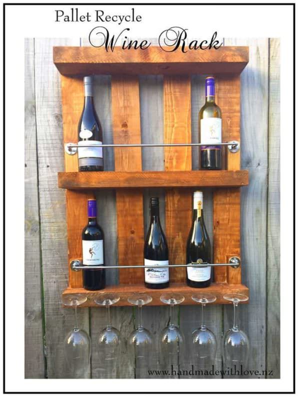 Recycled Pallet Wine Rack Pallet Shelves & Pallet Coat Hangers Recycled Pallet Wine Rack Pallet Shelves & Pallet Coat Hangers