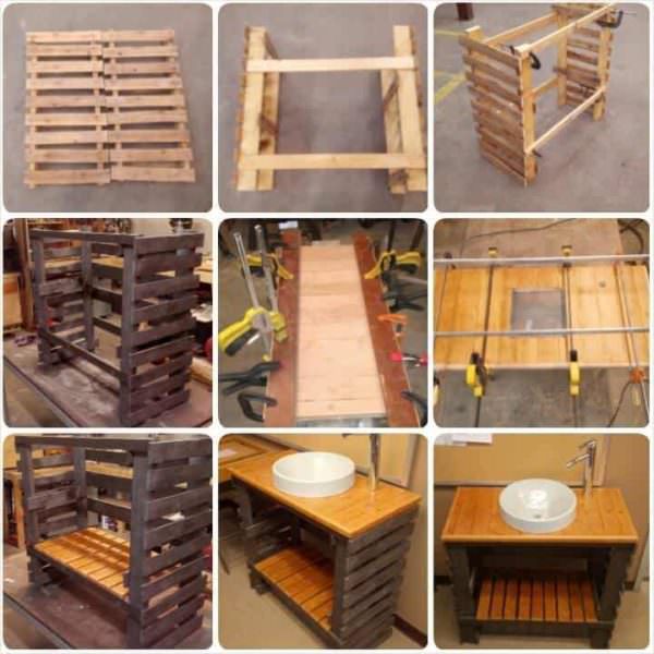Superb Two-toned Pallet Bathroom Vanity Pallet Cabinets & Wardrobes Superb Two-toned Pallet Bathroom Vanity Pallet Cabinets & Wardrobes