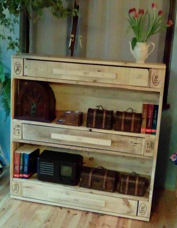 Unique 3-drawer Epal Pallet Bookshelf Pallet Bookcases & Bookshelves Unique 3-drawer Epal Pallet Bookshelf Pallet Bookcases & Bookshelves