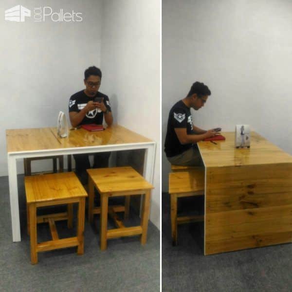Adorable Little Pallet Dining Table Set Pallet Desks & Pallet Tables Pallet Projects Adorable Little Pallet Dining Table Set Pallet Desks & Pallet Tables Pallet Projects